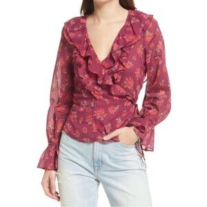 Free people Amanda Ruffle long sleeve top